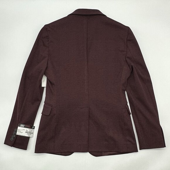 JF J Ferrar Size Small 34/36 SH Slim Fit Burgundy Mini Check Suit Jacket Blazer - Picture 8 of 12